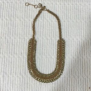 Banana Republic gold colored necklace with chartreuse colored stones